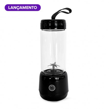 Liquidificador Portátil com Copo 420ml Preto - 1-LP-02-3