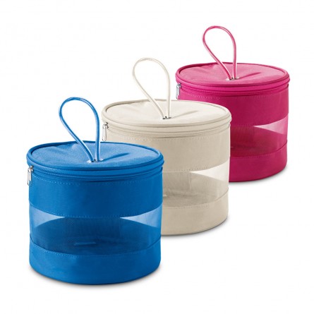 Bolsa de Cosméticos em Microfibra e Tela Mesh 