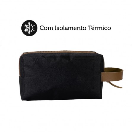 Necessaire Térmica Curitiba Preta com Detalhe Caramelo 8-NC-2   