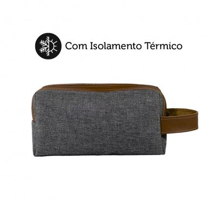 Necessaire Térmica Curitiba Mescla com Detalhe Caramelo 8-NC-2