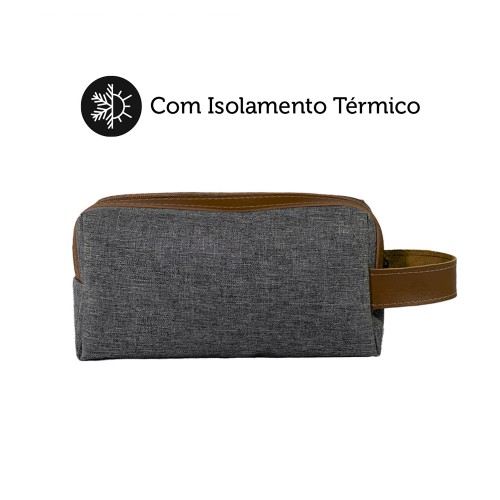 Necessaire Térmica Curitiba Mescla com Detalhe Caramelo 8-NC-2