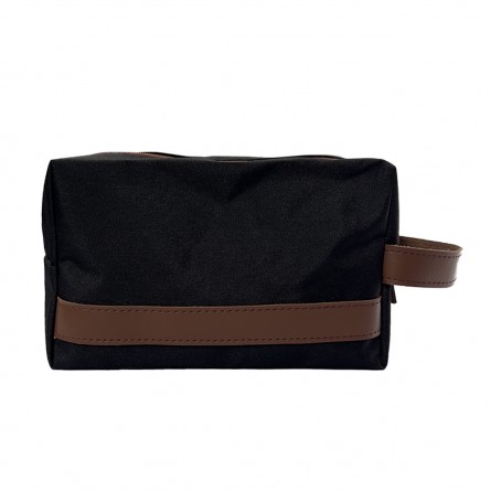 Necessaire Blumenau Preta com Detalhe Caramelo 8-NC-3