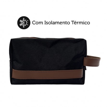 Necessaire Térmica Blumenau Preta com Detalhe Caramelo 8-NC-4